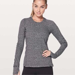 Lululemon Runderful Long Sleeve Reconnect Jacquard Running Luon White Black 10